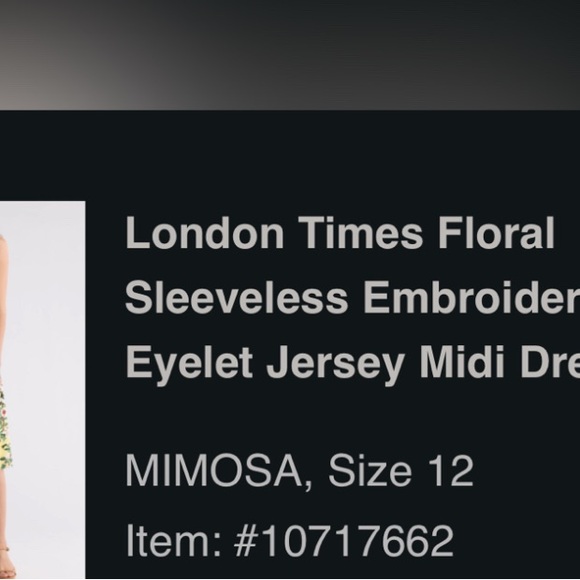 London Times Floral Yellow Dress - Picture 7 of 9